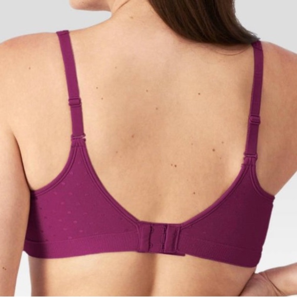 Beauty by Bali Polka Dot Purple Wirefree Comfort Bra - Picture 3 of 8